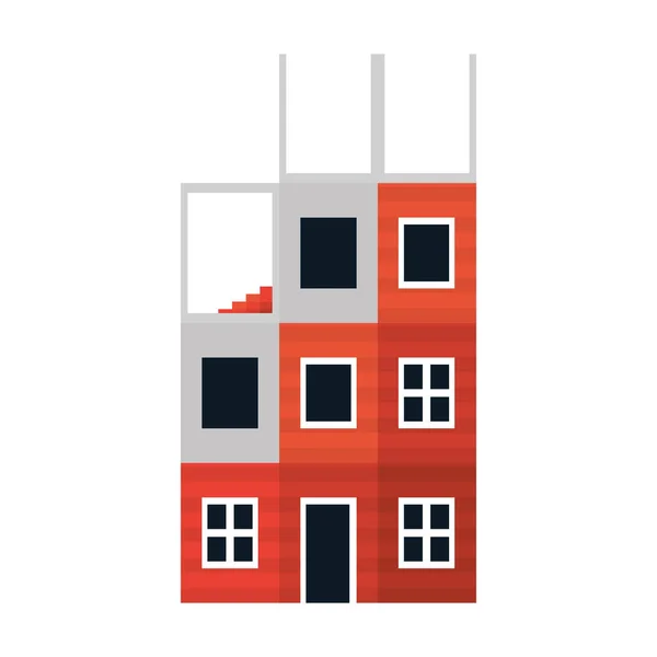 Kommersiellt Husbyggande Stadsstruktur Vektor Illustration — Stock vektor