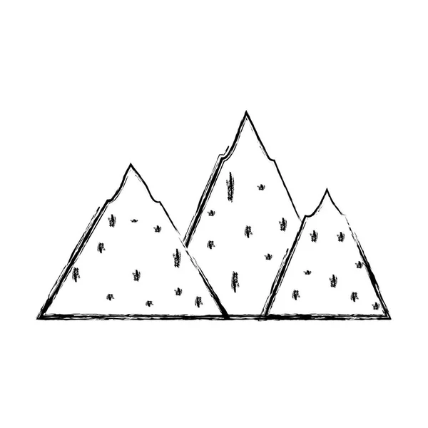 Belleza Grunge Montaña Ecología Natural Estilo Vector Ilustración — Archivo Imágenes Vectoriales