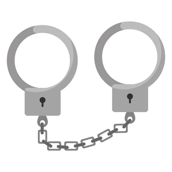 Metal Handcuffs Object Arrest Justice Vector Illustration — Stock Vector