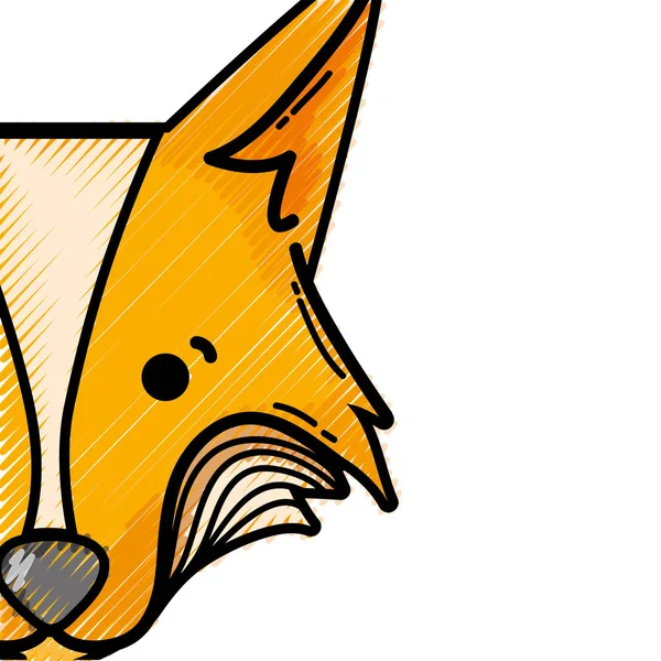 Rendelenmiş Şirin Fox Baş Vahşi Hayvan Vektör Çizim — Stok Vektör