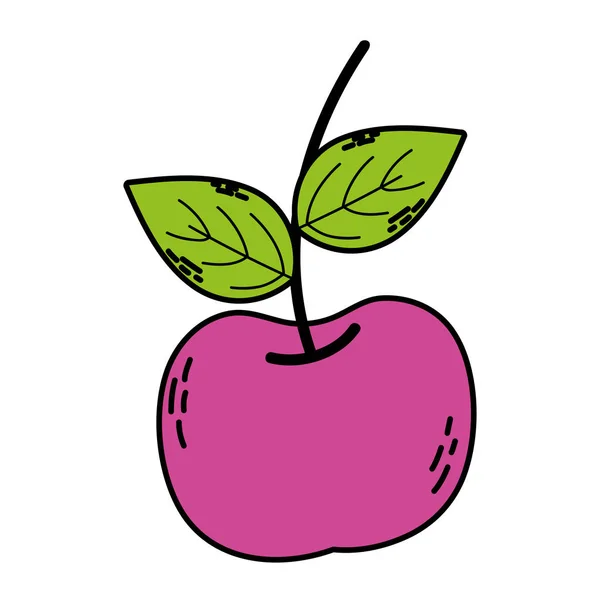 颜色美味新鲜苹果水果营养向量例证 — 图库矢量图片