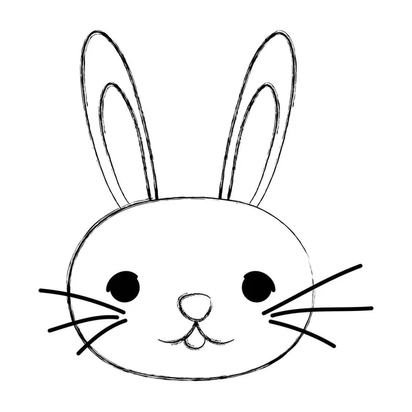 格格卡瓦伊可爱的兔子头动物向量例证 — 图库矢量图片