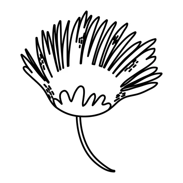 Линия Милый Экзотический Цветок Лепестками Стиль Векторной Иллюстрации — стоковый вектор