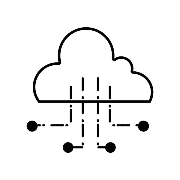 Cloud Data Stupních Šedi Obvody Připojení Server Vektorové Ilustrace — Stockový vektor