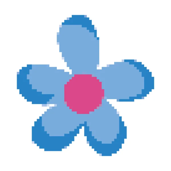 Styl Ładny Kwiat Piksele Ilustracji Wektorowych Płatki — Wektor stockowy