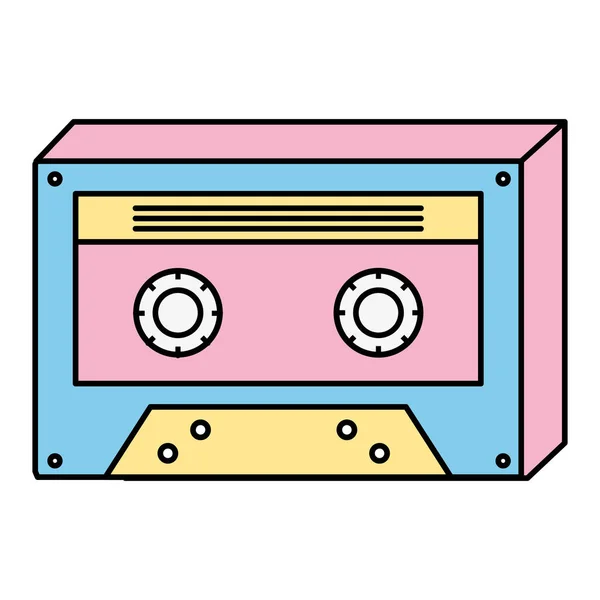 Barva Stereo Retro Kazeta Pásek Audio Vektorové Ilustrace — Stockový vektor