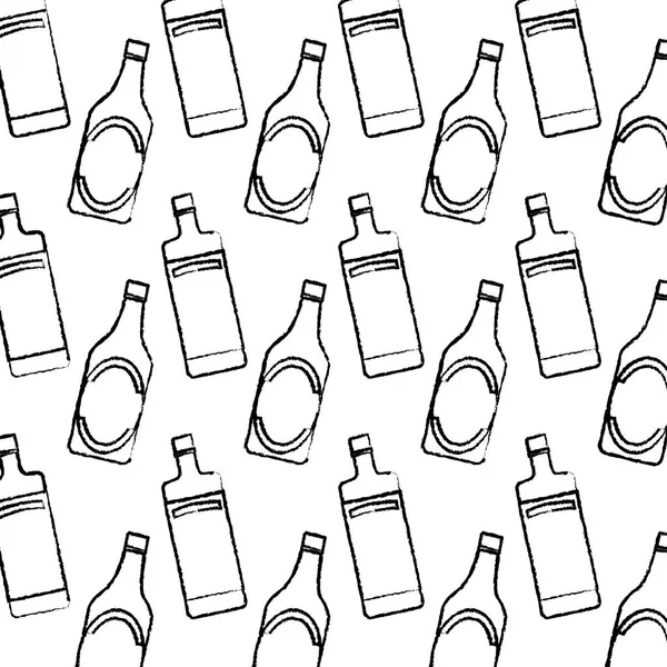 Grunge Vodka Beer Bottle Liquor Background Vector Illustration — Stock Vector