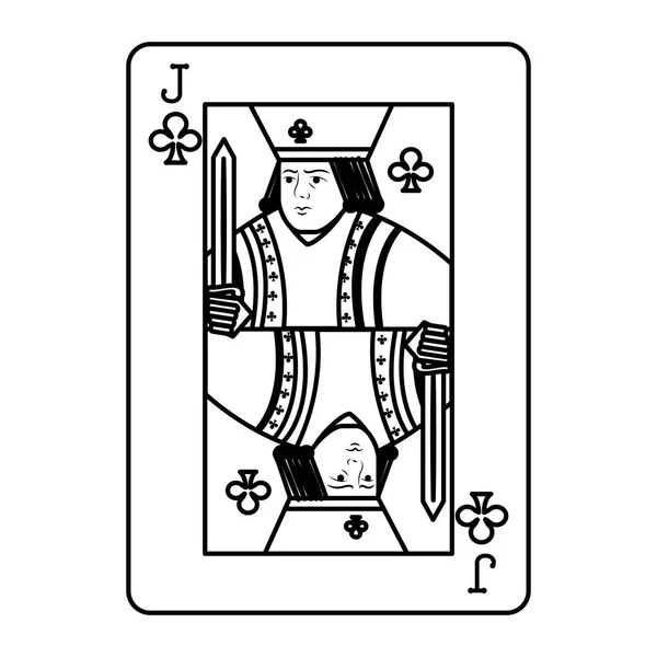 Linha Jack Clubes Casino Cartão Jogo Vetor Ilustração — Vetor de Stock