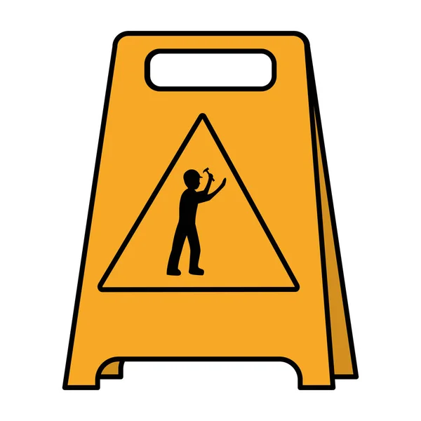 Cor Plástico Cautela Emblema Trabalhador Com Martelo Vetor Ilustração —  Vetores de Stock