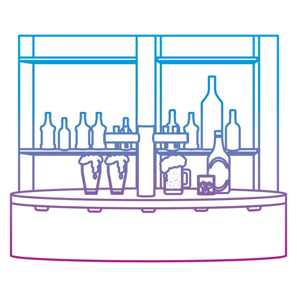 Abgebauter Linienriegel Schnaps Alkohol Getränk Ereignisvektor Illustration — Stockvektor