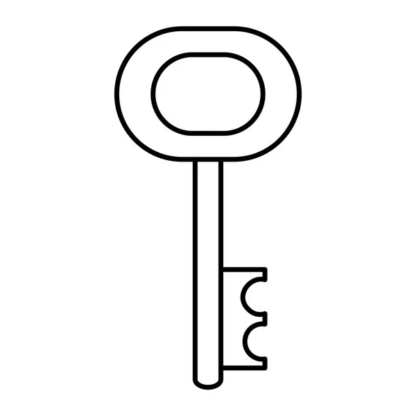 Line Key Access Protection Object Style Vektor Illustration — Stockvektor