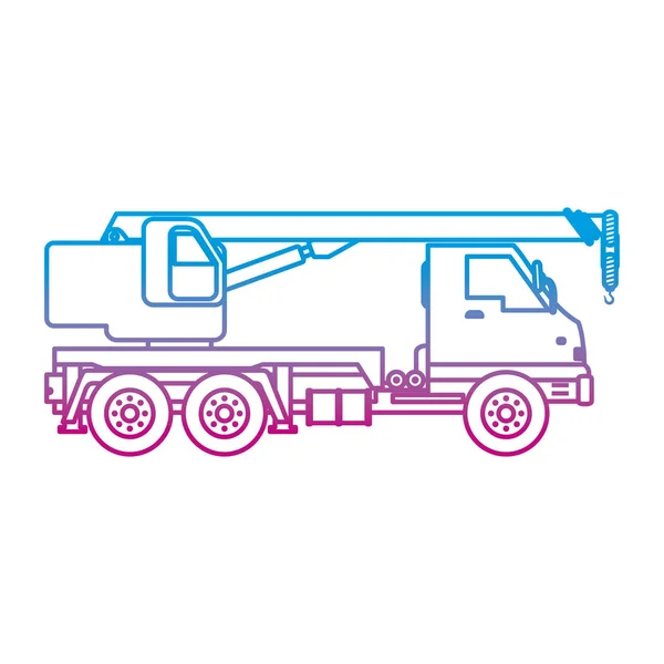 Abgebaute Linie Lkw Riemenscheiben Baumaschinen Service Vektor Illustration — Stockvektor