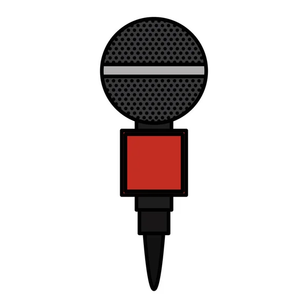 Farbe Mikrofon Stimme Audio Ausrüstung Technologie Vektor Illustration — Stockvektor