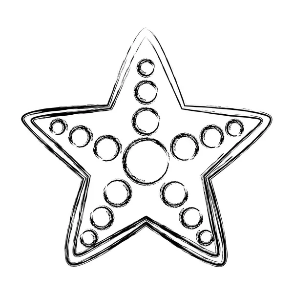 Гранж Милые Морские Звезды Природное Животное Океанических Векторных Иллюстраций — стоковый вектор