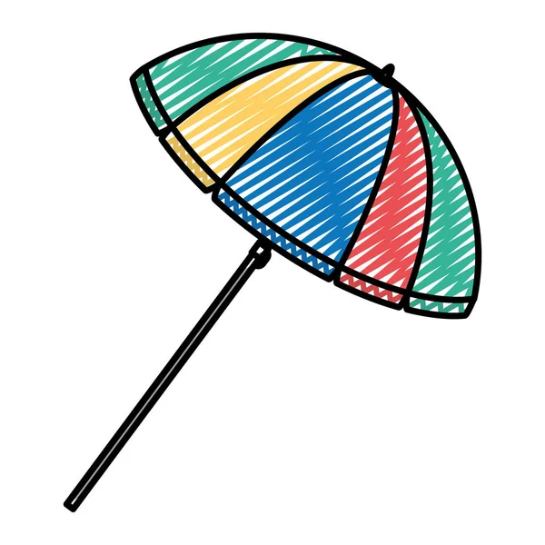 Doodle Open Umbrella Accessory Sun Protection Vector Illustration — Stock Vector