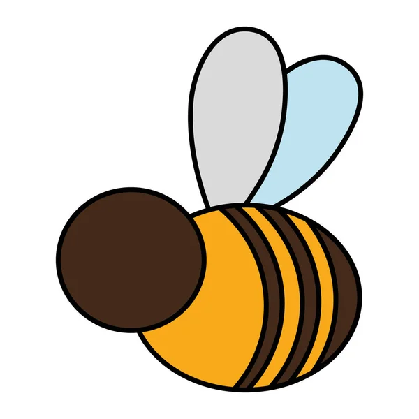 Warna Cute Lebah Insict Hewan Terbang Vektor Ilustrasi - Stok Vektor