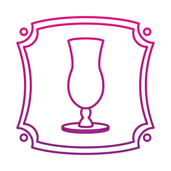 Emblème Dégradé Ligne Avec Illustration Vectorielle Boisson Alcool Cocktail — Image vectorielle