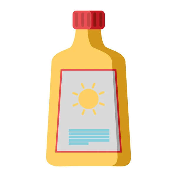 Crème Solaire Protection Peau Lotion Vecteur Illustration — Image vectorielle