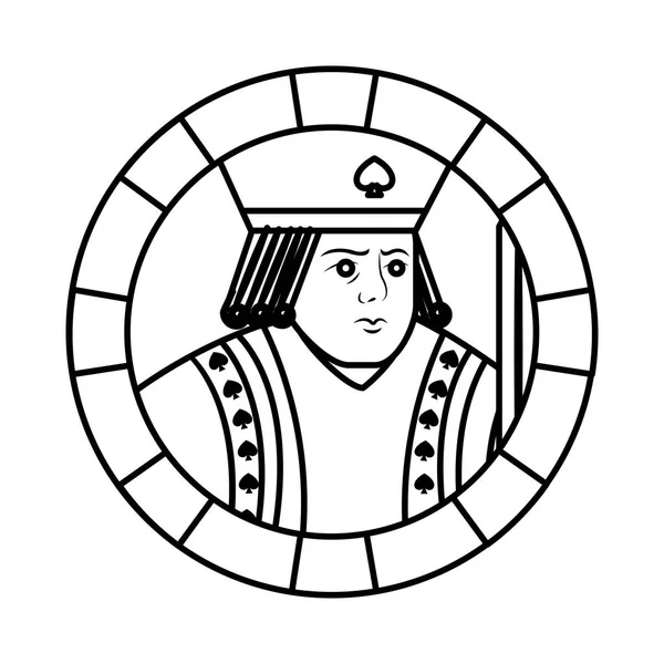 Ligne Roi Symbole Poker Carte Jeu Vectoriel Illustration — Image vectorielle