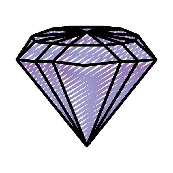 Doodle Luxe Diamant Accessoire Gem Stijl Vectorillustratie — Stockvector