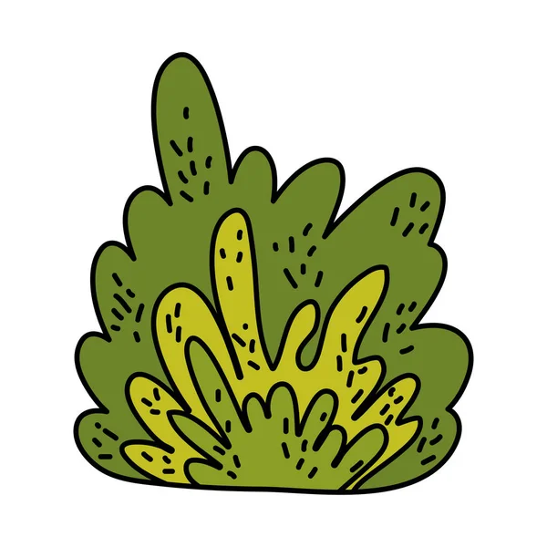 Cor Natureza Arbusto Planta Com Folhas Tropicais Vetor Ilustração —  Vetores de Stock