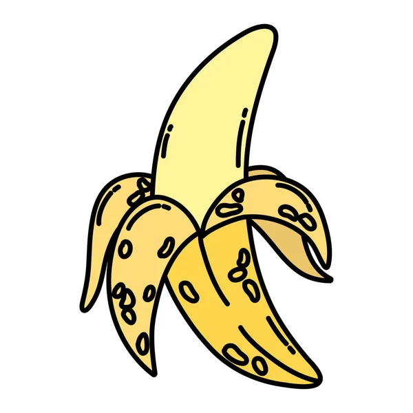 Cor Deliciosa Banana Fruta Nutrição Orgânica Vetor Ilustração —  Vetores de Stock