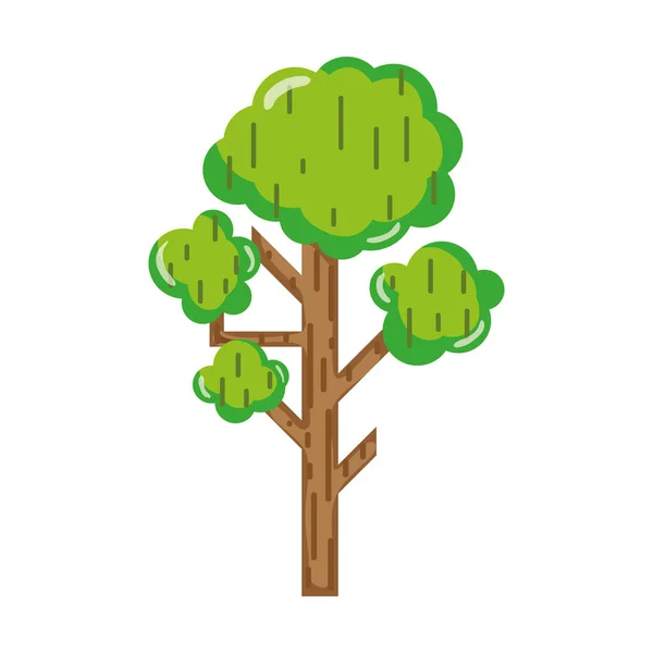 Ramas Árboles Naturales Hojas Estilo Vector Ilustración — Vector de stock