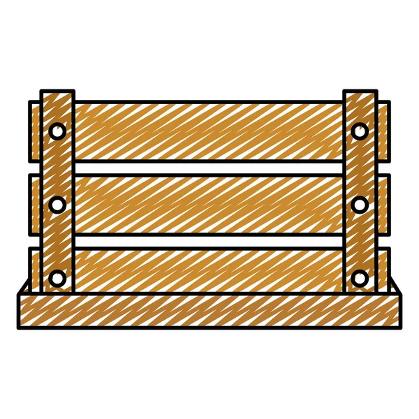 Doodle Madeira Grillage Textura Jarda Arquitetura Vetor Ilustração — Vetor de Stock