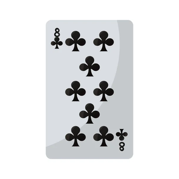 Illustration Vectorielle Jeu Cartes Casino Huit Trèfles — Image vectorielle