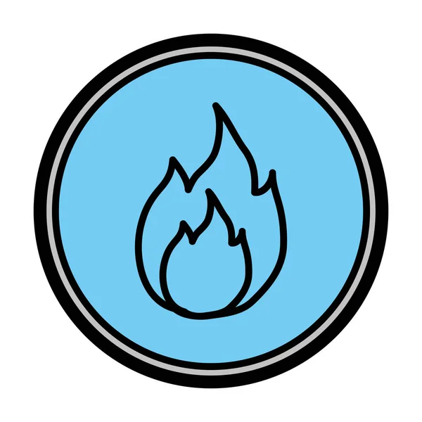 Color Hot Burn Flame Fire Emblem Vector Illustration — Stock Vector