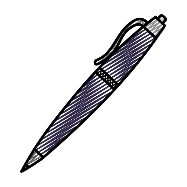 Doodle Classic Pen Design Tool Object Vector Illustration — Stock Vector