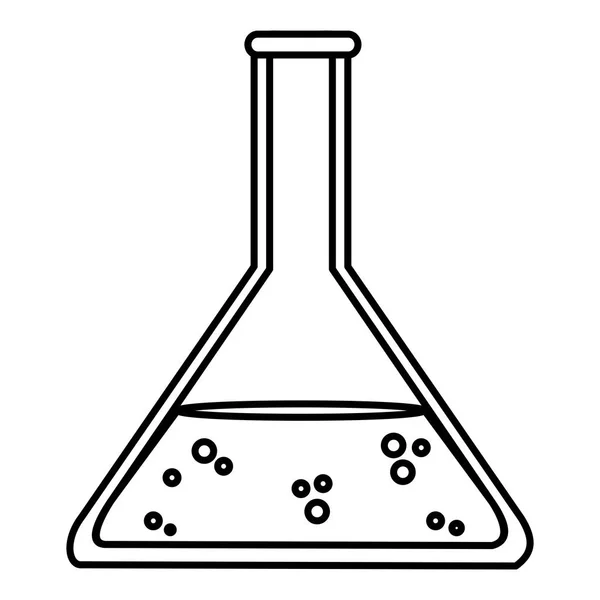 Line Lab Erlenmeyer Chemical Science Experiment Vector Illustration — Stock Vector