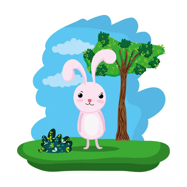 Кролик Милый Дикое Животное Лесной Векторной Иллюстрации — стоковый вектор