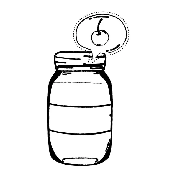格格果汁罐与樱桃内聊天泡沫向量例证 — 图库矢量图片