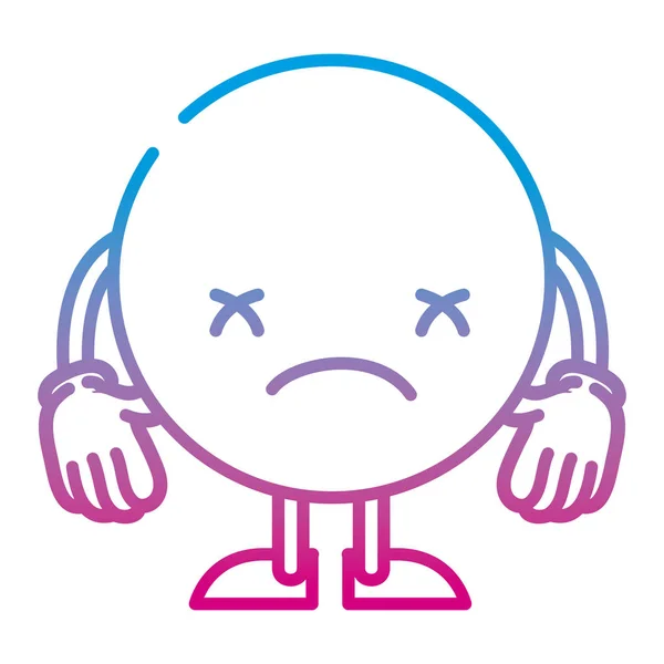 Bozulmuş Satır Üzgün Emoji Karakteri Kollar Bacaklar Vektör Çizim Ile — Stok Vektör