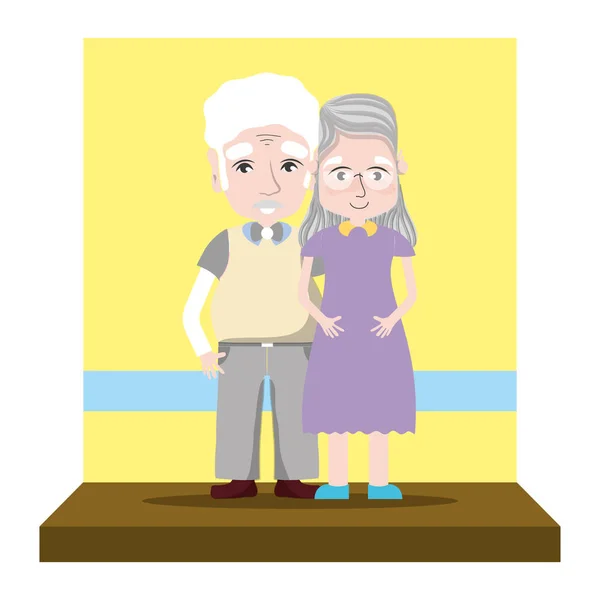 Mujer Agradable Hombre Anciano Pareja Vector Ilustración — Archivo Imágenes Vectoriales