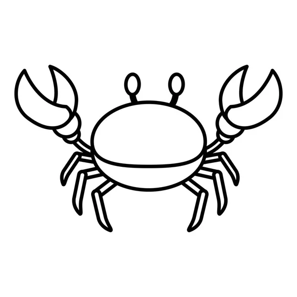 Linie Niedliche Krabbe Tropisches Tier Des Meeres Vektor Illustration — Stockvektor