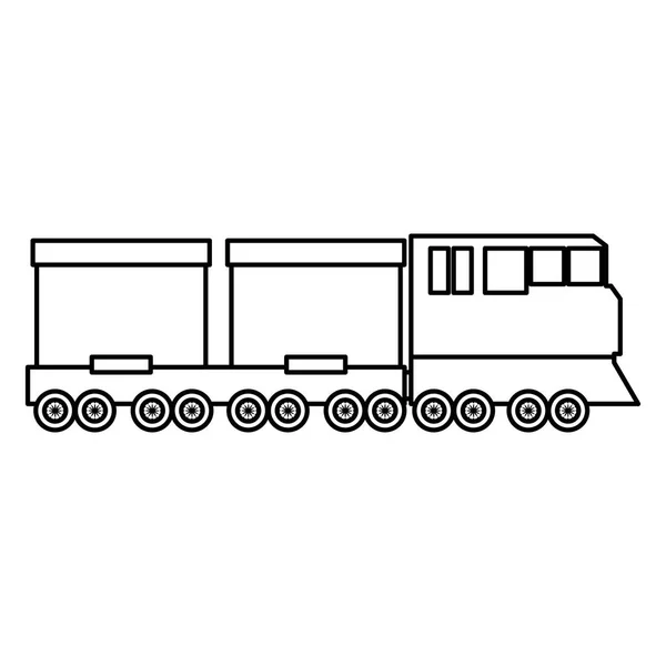 行側鉄道輸送ワゴン技術ベクトル図 — ストックベクタ