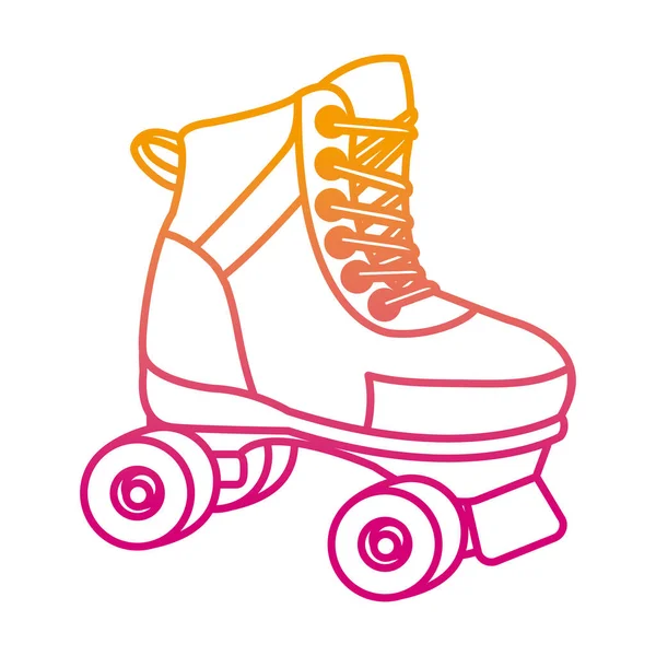 Aangetaste Lijn Rolschaatsen Leuke Kunst Stijl Vectorillustratie — Stockvector