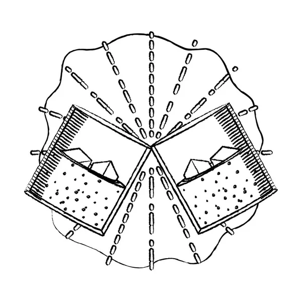 アイス キューブ飲料とグランジ酒ガラス ベクトル イラスト — ストックベクタ