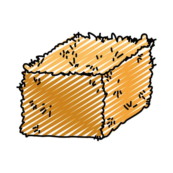 ファーム ストローベイル自然農業のベクトル図を落書き — ストックベクタ