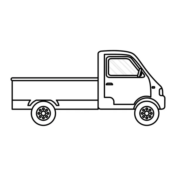 Line Lastbil Transport Fordon Leverans Service Vektorillustration — Stock vektor