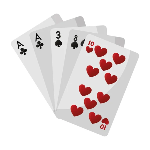 つのペアのカジノ ゲーム ベクトル イラスト カード — ストックベクタ