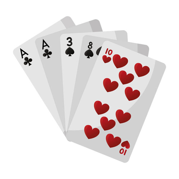 one pair casino card game vector illustration