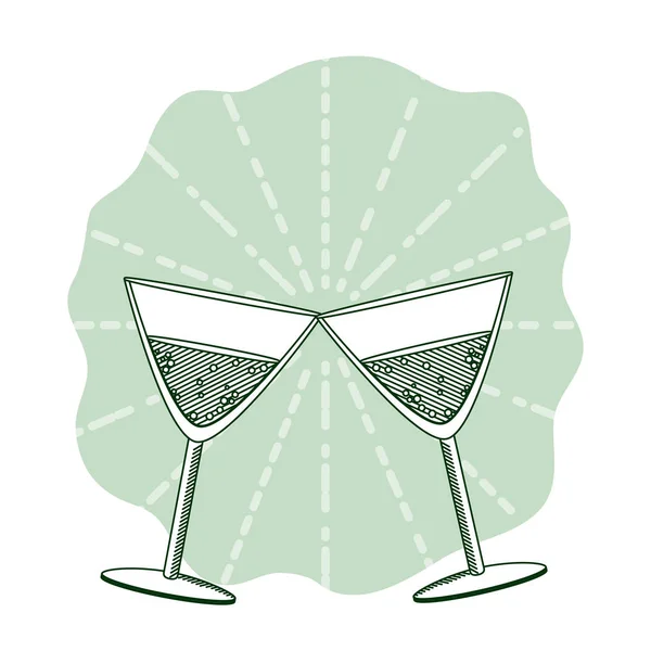 Champagne Verre Liqueur Alcool Boisson Vecteur Illustration — Image vectorielle