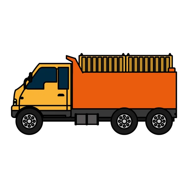 Cor Caminhão Contentores Transporte Serviço Entrega Vetor Ilustração — Vetor de Stock