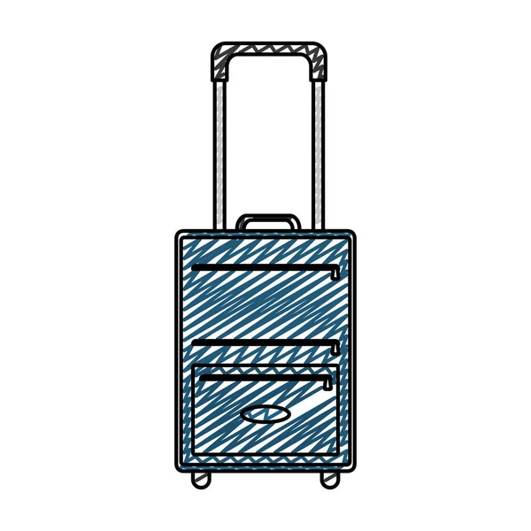 Doodle Bagage Objektformat Till Business Travel Vektorillustration — Stock vektor