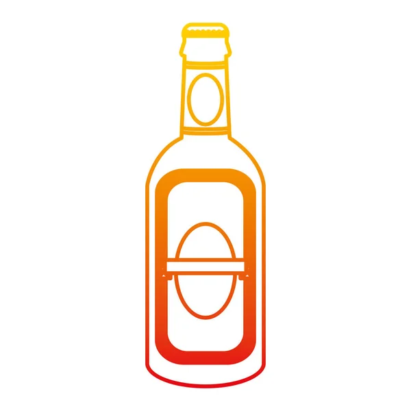 Aangetaste Lijn Schnaps Drank Alcohol Fles Drank Vectorillustratie — Stockvector