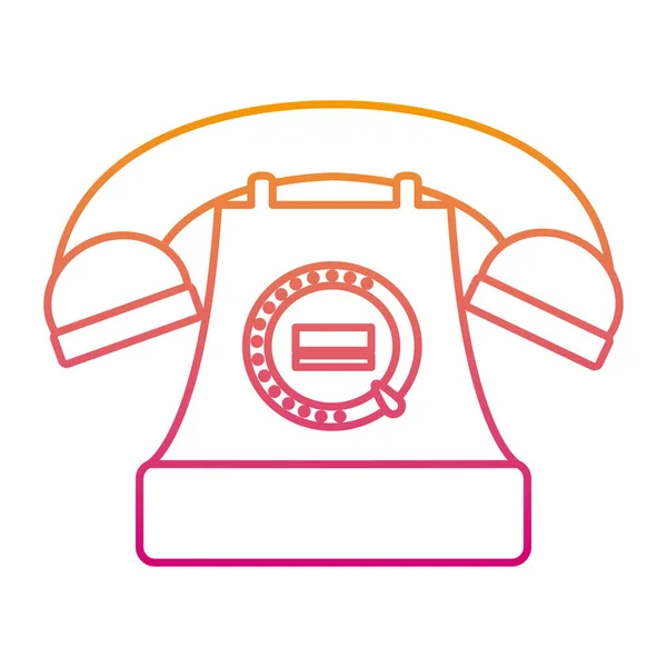 Försämrade Line Retro Ring Telefonsamtal Kommunikation Vektorillustration — Stock vektor