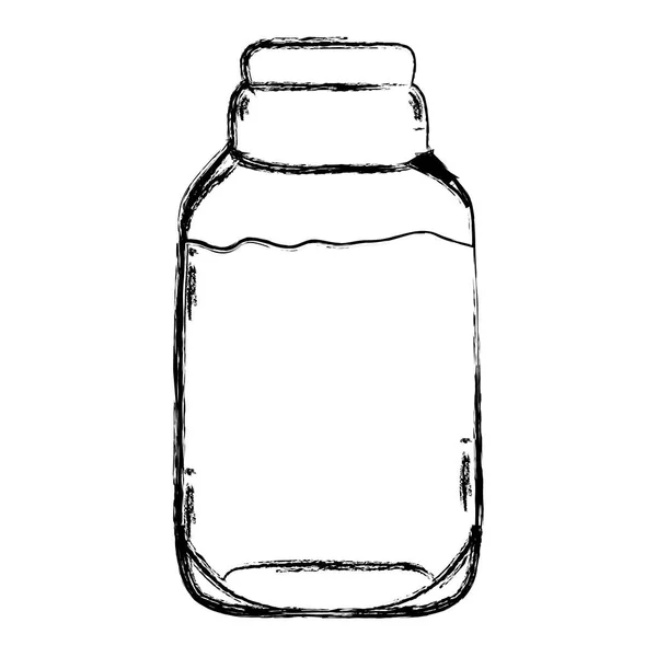 Grunge Natur Friska Juice Mason Jar Vektorillustration — Stock vektor